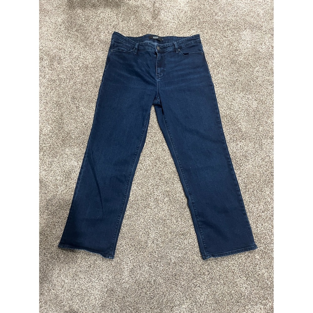 Hudson Los Angeles Wide Leg Jeans Dark Indigo Wash Womens Size 14 Stretch Denim